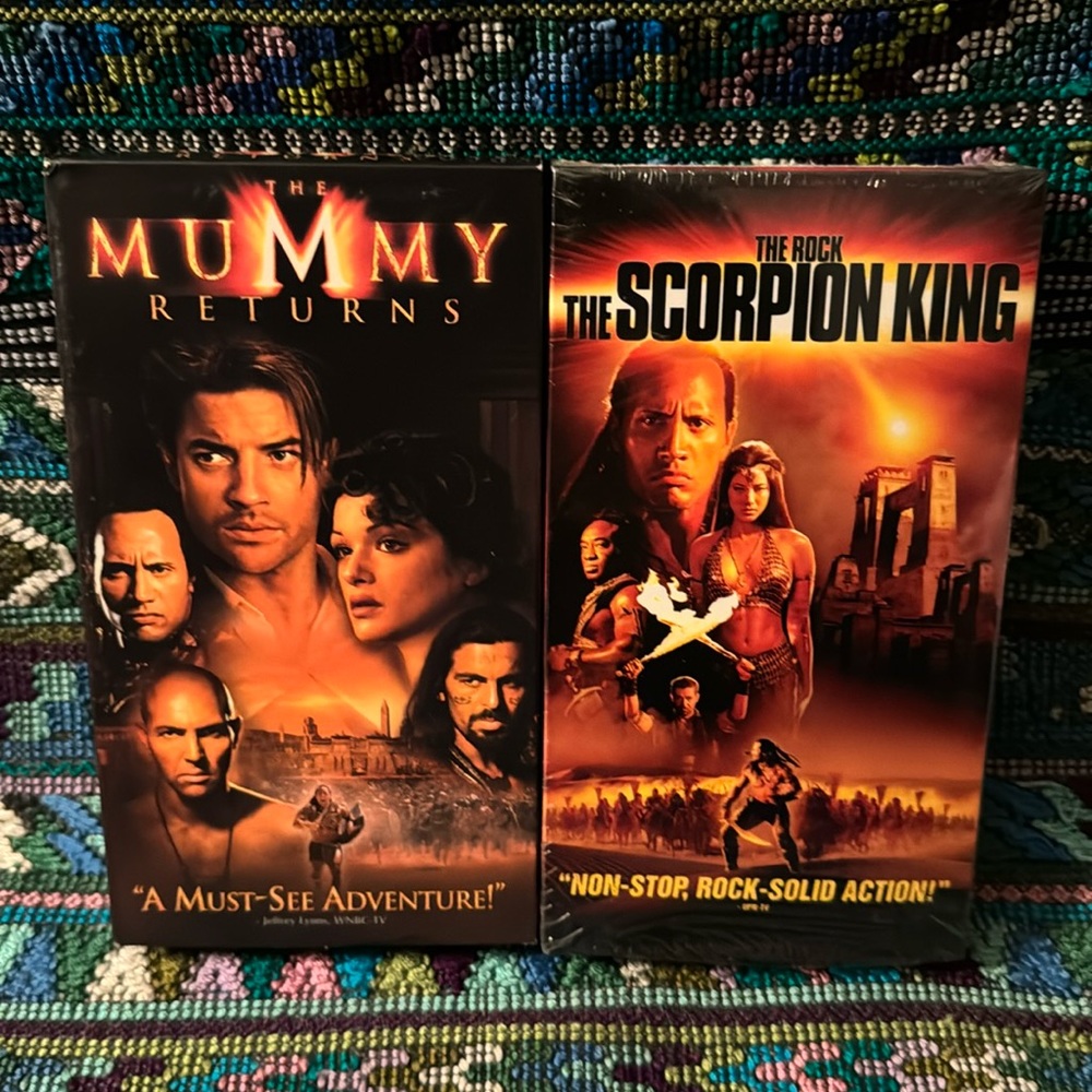 📼 the MUMMY Returns & The Scorpion King on VHS. Scorpion King unopened, Great🍿